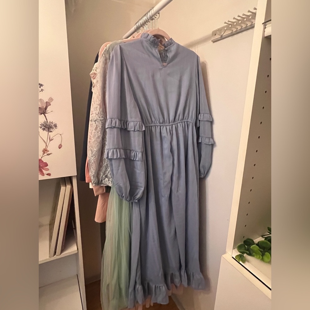 SHEIN Light Blue Ruffle Dress - Picture 8 of 12